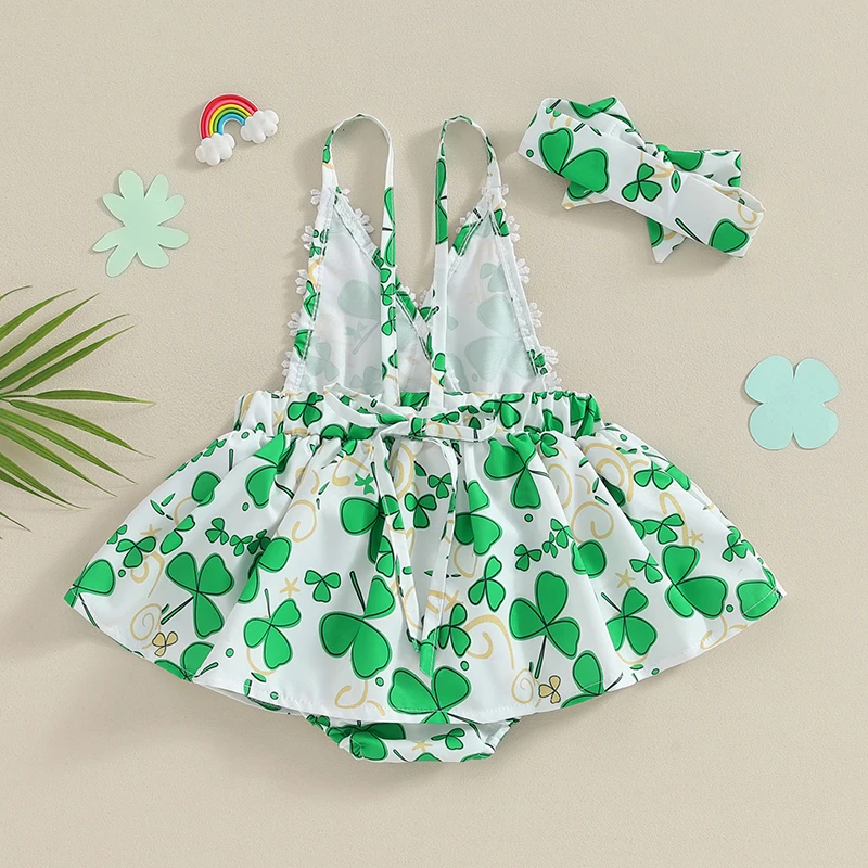 

Toddler Boy Irish 2 Piece Outfits Clover Print Short Sleeve Shirt and Shorts Set Stylish Summer Clothing for Kids