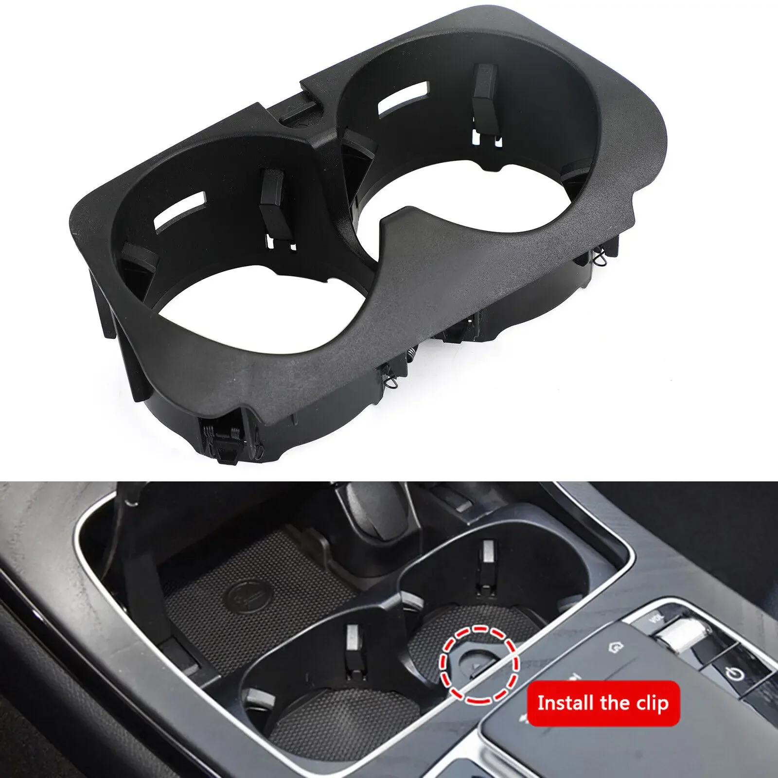 

A2056800691 For Mercedes Benz C Class W205 E W213 KZS W253 V W447 Car Black Front Center Console Water Cup Holder Insert Frame