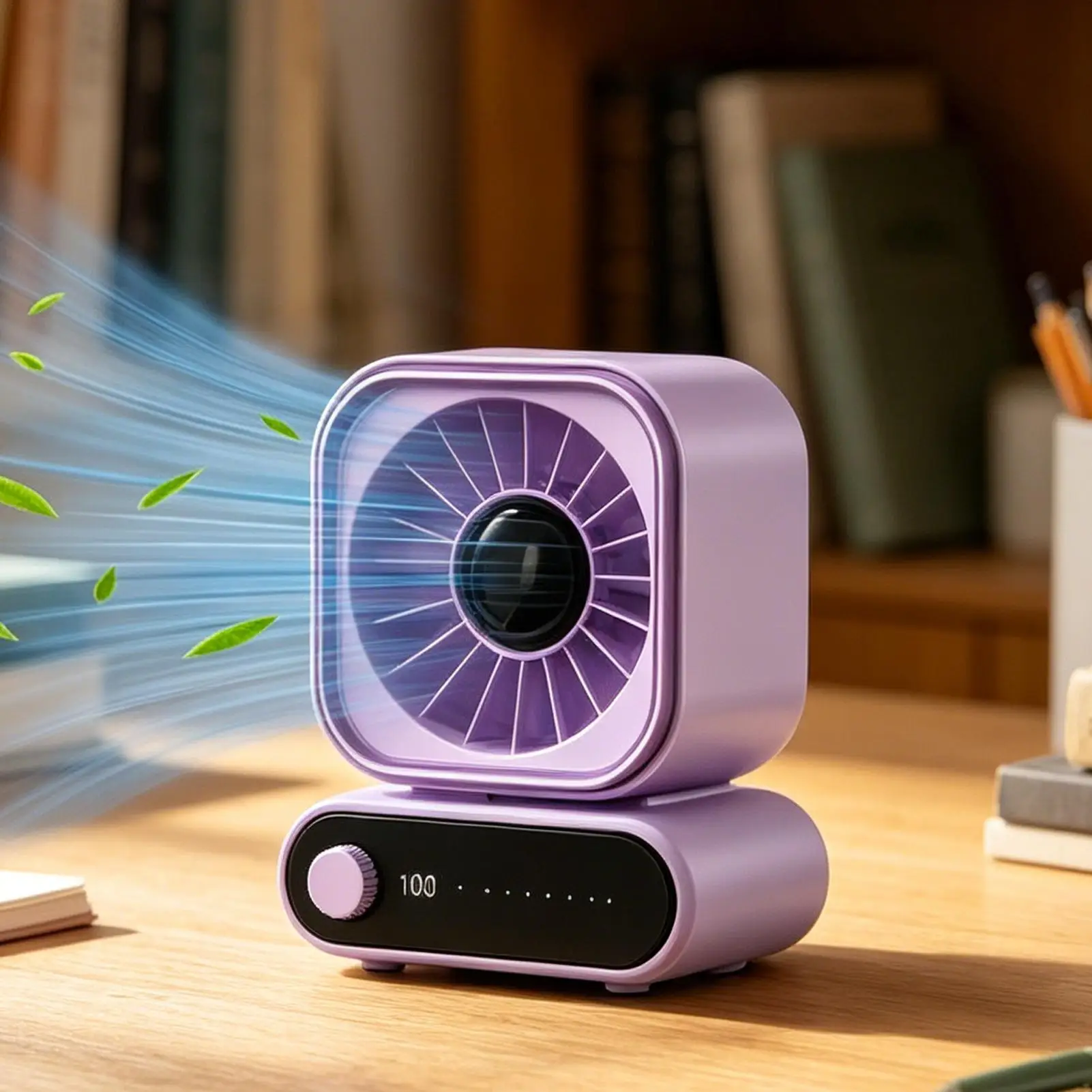

Portable Desk Fan Tabletop Auto Shaking Cooling Gadget Wide Angle Desktop Personal Fan For Bedroom Nightstand Dormitory