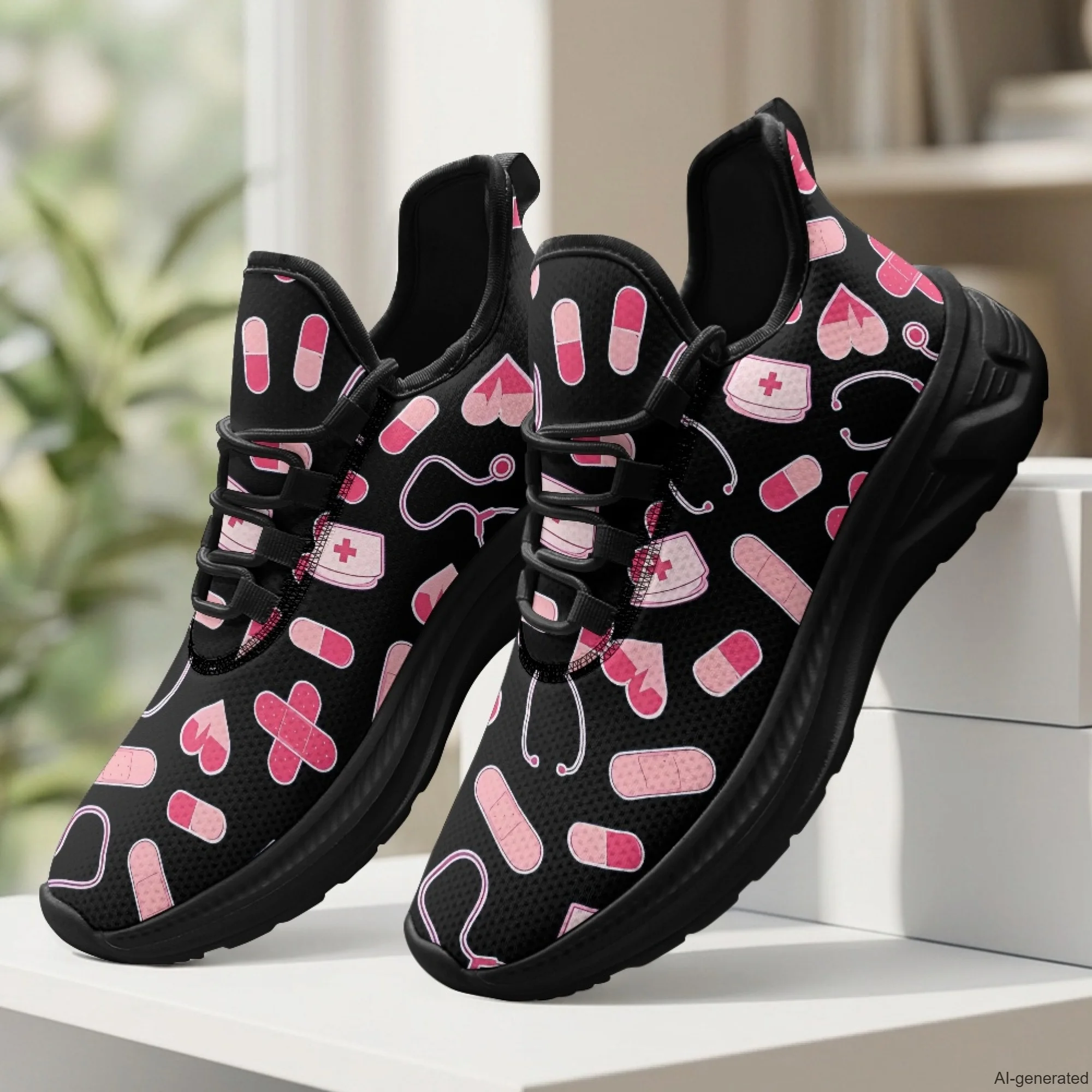 XIXIRIMIDO Womens Walking Shoes Nurse Shoes Nurse Sneakers Mens Gym Sports Casual Fashion Shoes Medical Pattern Shoes 35-48