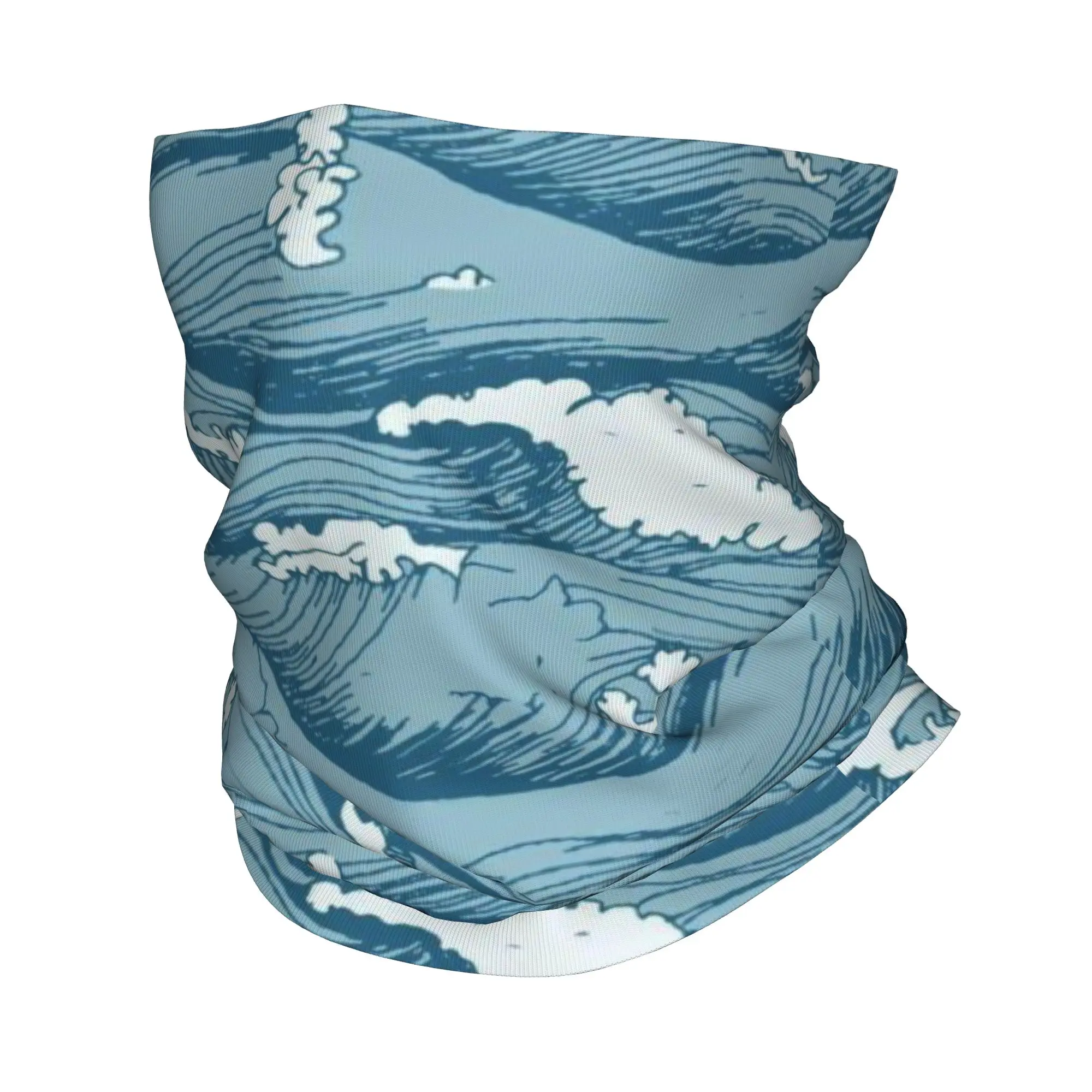 

Blue (1) Bandana Cover Club Sea Wave Wrap Scarf Hiking Adult Winter Neckerchief