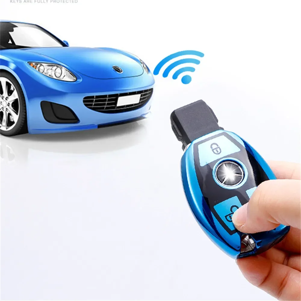 2 Buttons Soft TPU Car Key Case Cover Shell for Mercedes Benz W204 W212 GLK300 CLS CLK CLA SLK C S E Class Accessories