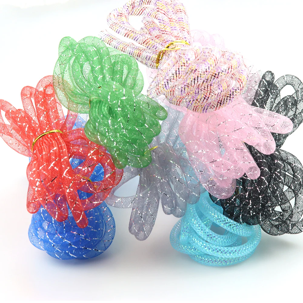 4/8mm 5/10M/Lot Wholesale Colorful Mesh Bracelet Jewelry DIY Fitting With Crystal Stones Filled Necklace Choker Charm