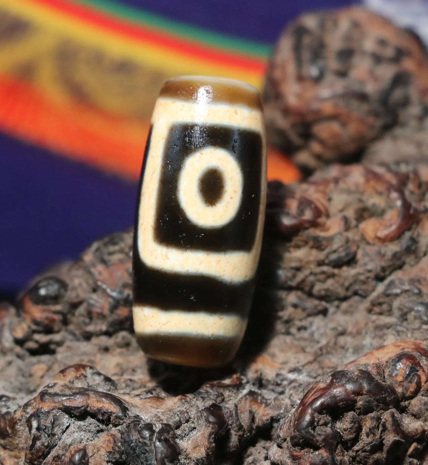 

4A Ultra Energy Tibetan Old Agate Old Method Fold Line 2 Eyed Love Totem DZi Bead Amulet For Making Jewelry Timestown