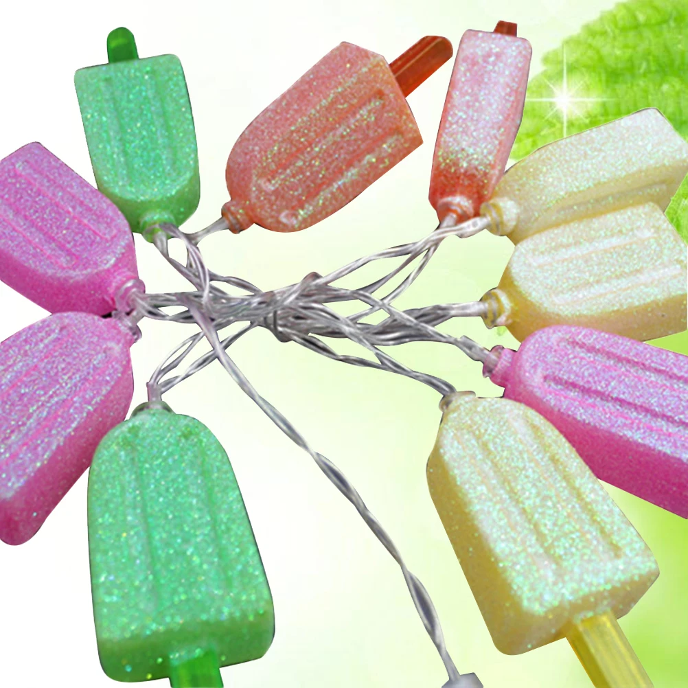 Guirlande lumineuse colorée pour glaces, 10 ampoules LED, pour barbecue, Patio, fête, noël, mariage, décoration créative