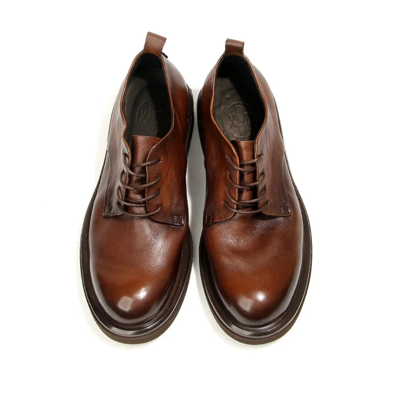 Sapato Retro Suave de Couro Genuíno Masculino, Sapatos Formais, Confortável, Artesanal, Diário, Casamento, Social, Luxo, Qualidade, Marca