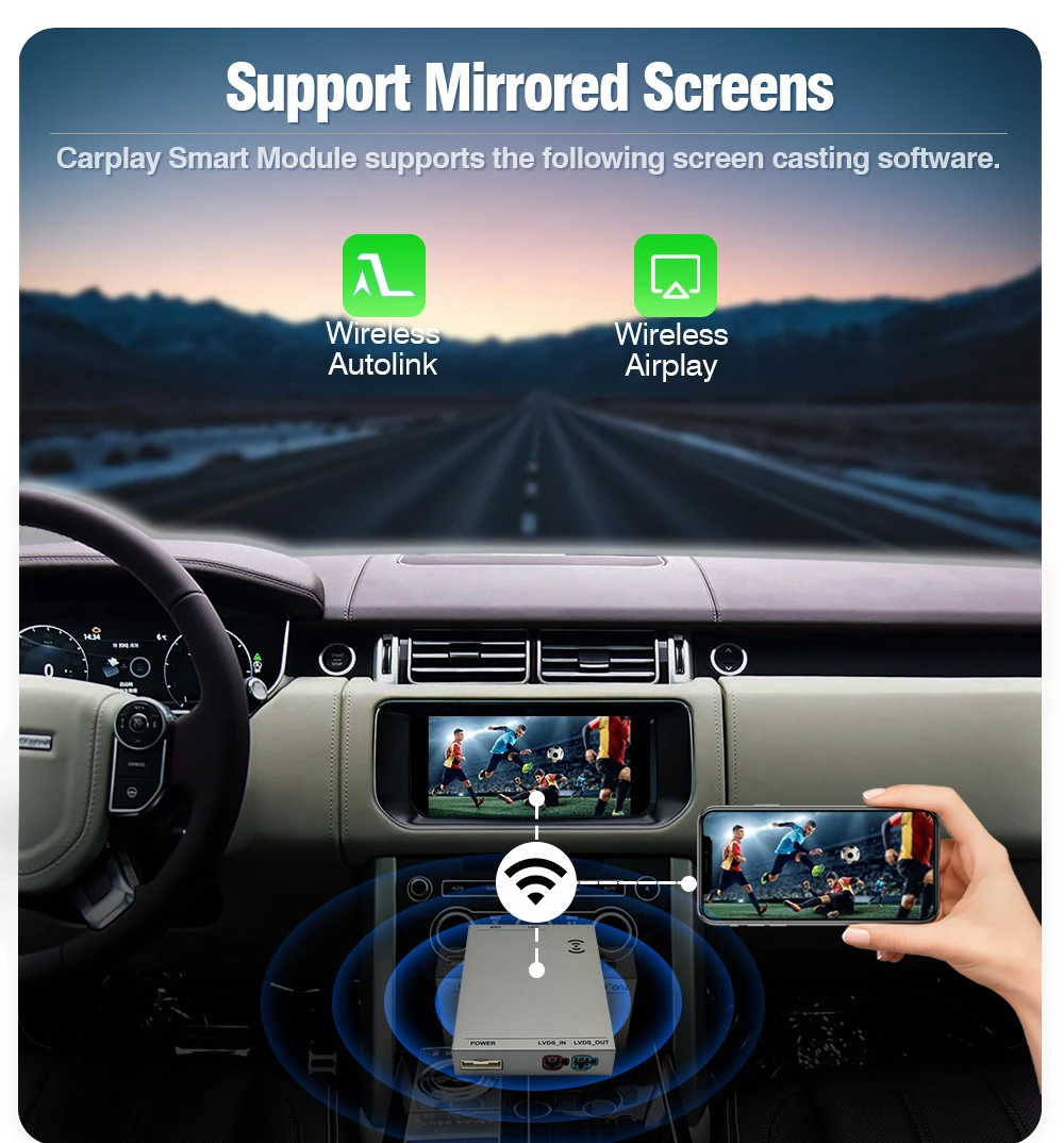 AUTOTOP Wireless CarPlay Airplay AI BOX für Land Rover Jaguar Bosch Discovery4 Evoque Freelander2 XE XF XJL Harman Android Auto – Detail 6