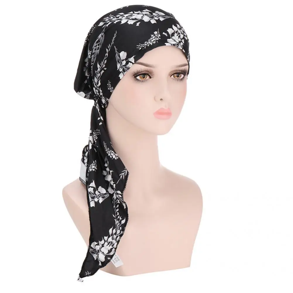 Fashion Bandana Hat  Foldable Women Headscarf Cap  Floral Print Headscarf Cap