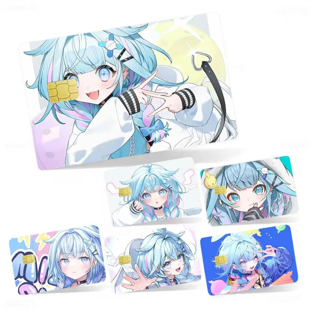 M-Mizumiya Su H-Hololive FLOW GLOW 4pcs 1Set Film Skin for Debit Credit Bank Visa Card Decal Cover