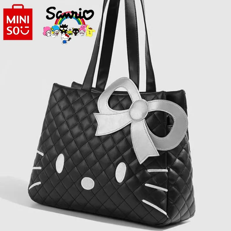 

MINISO HelloKitty 2025 New Women's Handbag Fashion High Quality Women's Shoulder Bag Cartoon Versatile Large Capacity Tote Bag