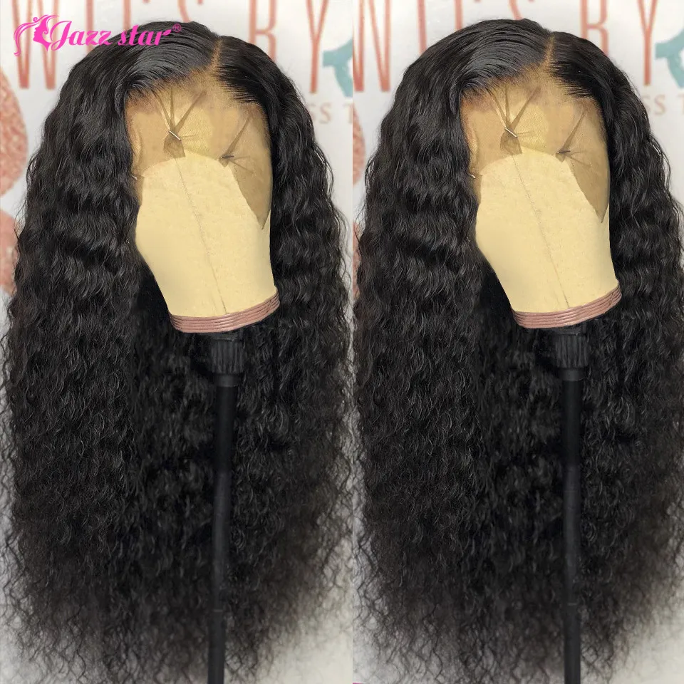 13x4 HD Transparent Lace Front Human Hair Wigs 13x6 Deep Wave Frontal Wig For Women Human Hair Pre Plucked Jazz Star 180 Density