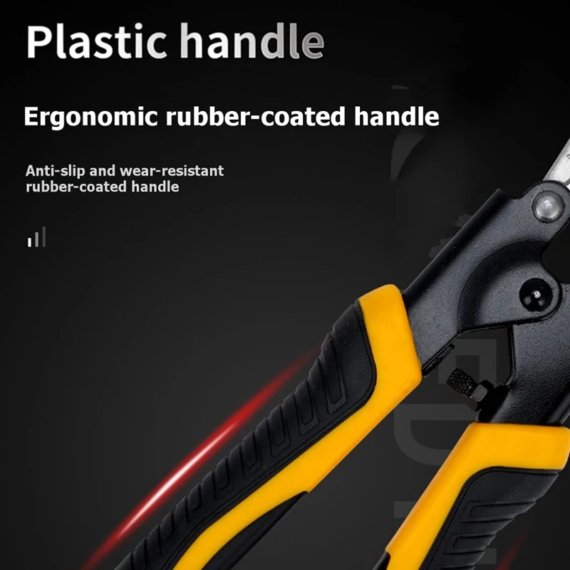 A23T Professional 8-Inch Heavy Duty Wire and Cable Cutters, Non-Slip Handles, C-R-V Steel for Cutting Bolts Chains