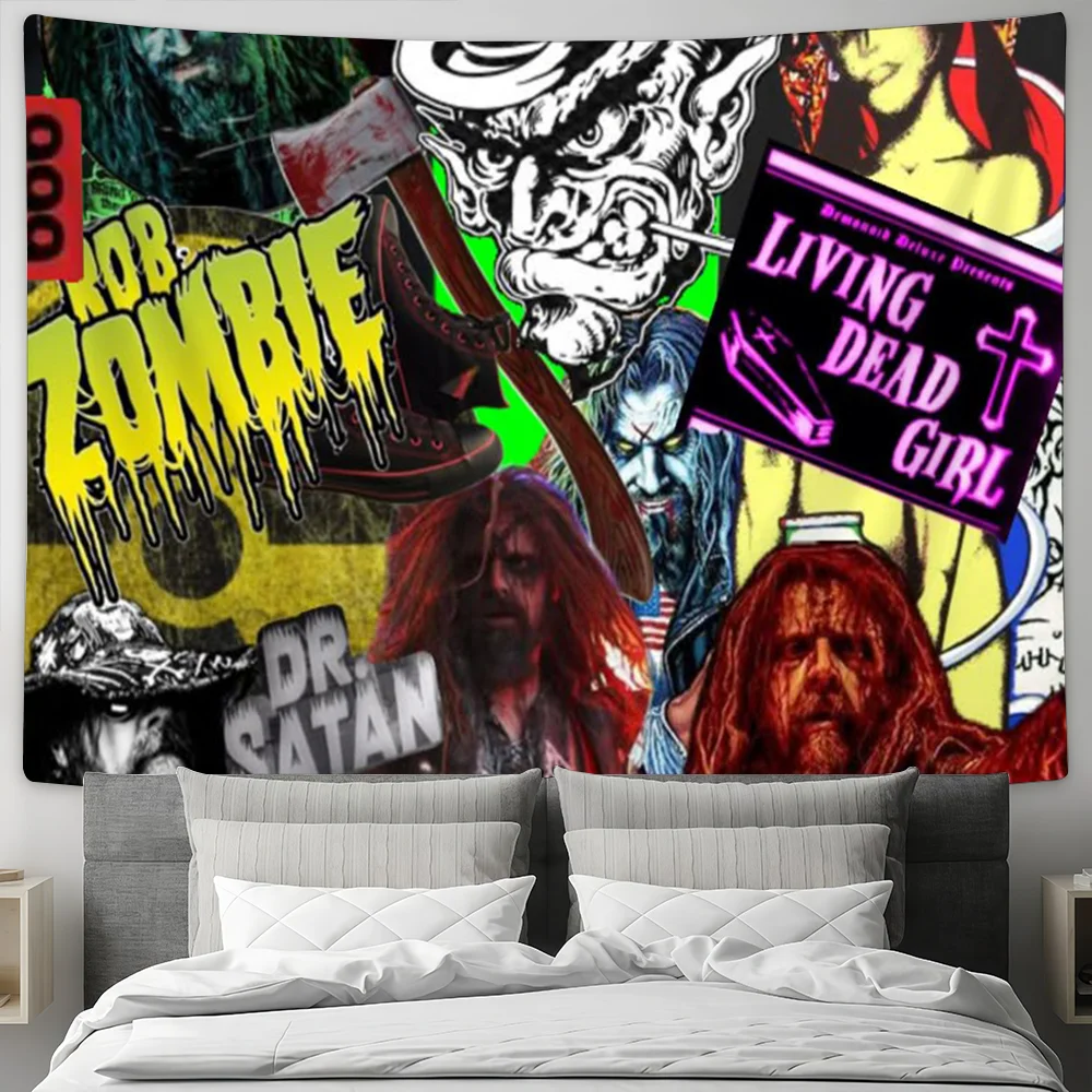 روك باند R-Rob Z-ZomB-bies العلم مخصص التخييم حديقة ديكور خلفيات الحفلات جدار الفن هدايا الأسرة #6