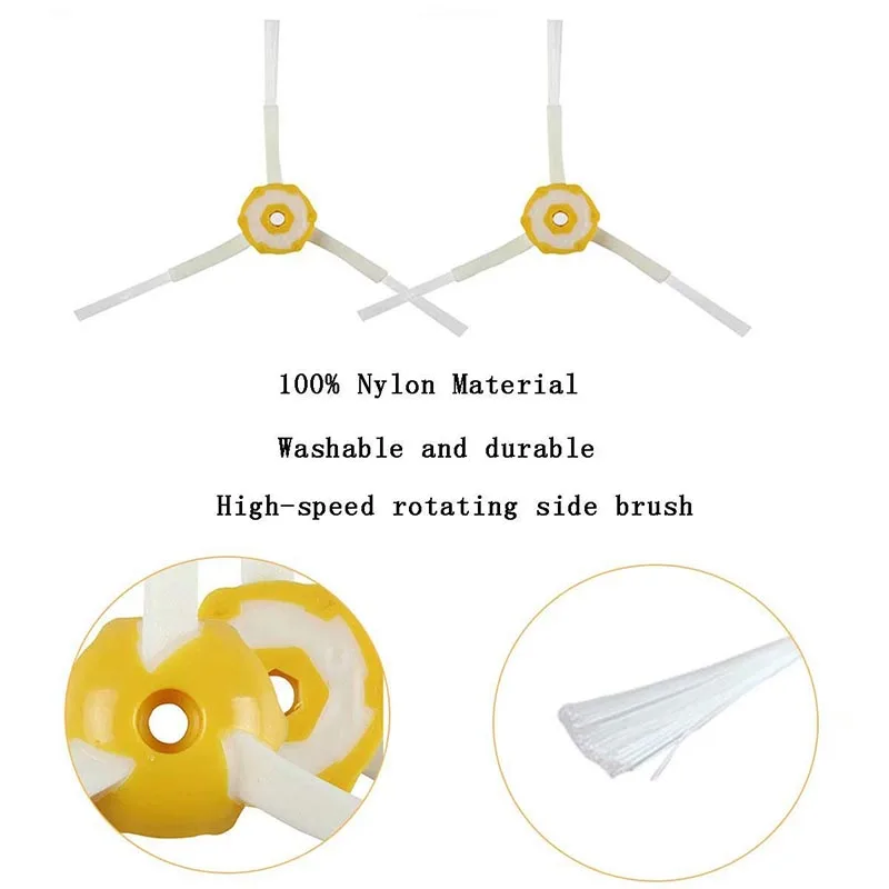 Filtre de rechange pour aspirateur iRobot Roomba série 600, 605, 610, 614, 615, 616, 620, 625, 630, brosse latérale à poils de batteur