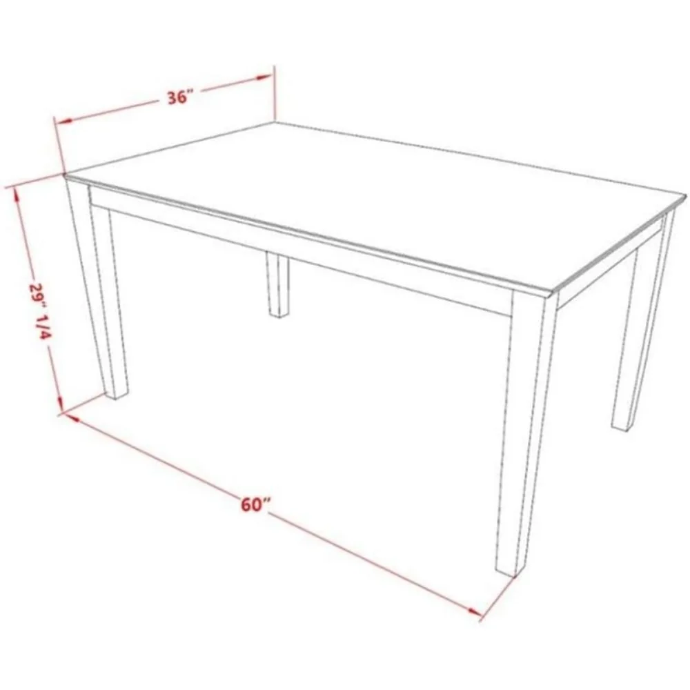 Dining Table - a Rectangle Wooden Table Top with Sturdy Legs, 36x60 Inch, Linen White