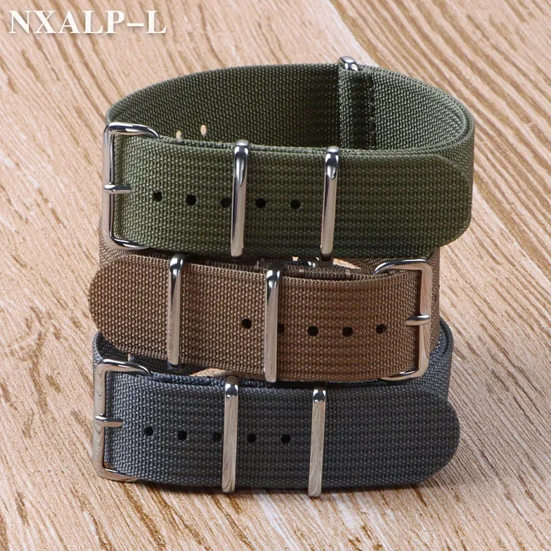 ساعة نايلون عسكرية للرجال ، حزام مضلع ، سوار ساعة رياضي لسايكو ، إكسسوارات سوار ، 18: 20: 20: 22