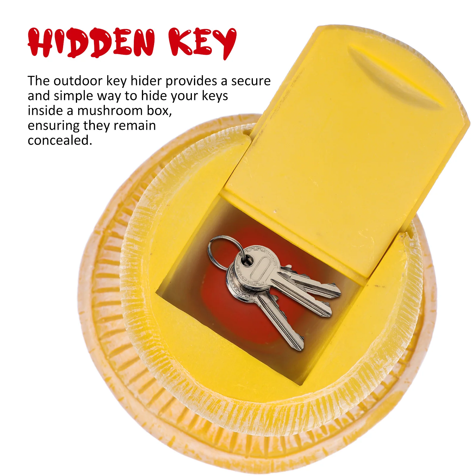 Mushroom Fake Key Box Outdoor Resin Hidden Key Holder Garden Decor Storage Case For Outside Waterproof Durable Strong
