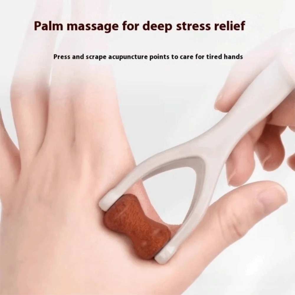 Solid Wood Finger Massage Roller with 360° Rollers Clip Design Finger Massager Acupressure Stick