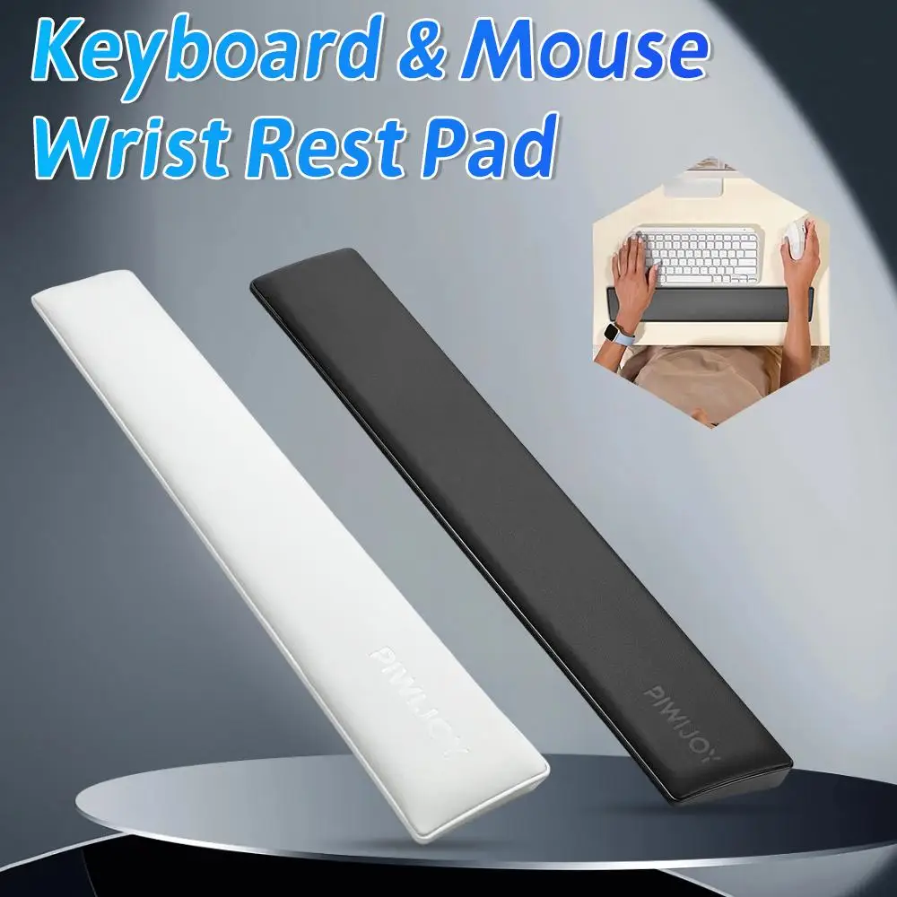 Reposamuñecas para Teclado de Espuma Viscoelástica y Cuero Sintético para Distribución de 104 Teclas 8 °   Base Antideslizante con Ángulo de Inclinación de 19 mm de Altura para Hogar/Oficina/Juegos