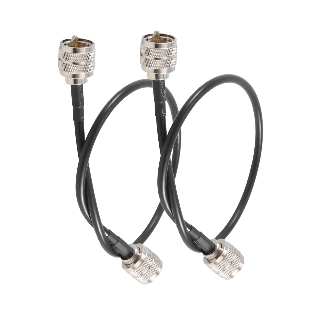 Pack of 2 CB เสาอากาศวิทยุสาย 50 ซม.PL259 UHF ชายชาย RG58 Coaxial Patch สําหรับวิทยุสมัครเล่น CB Marine