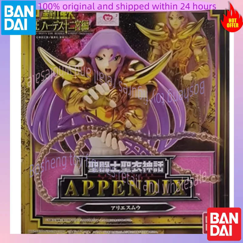 Original BANDAI Saint Seiya tela mito dorado Aries busto Mu 1,0 en Stock colección de Anime figuras modelo Juguetes