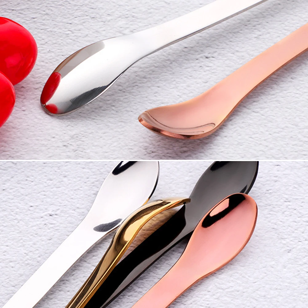 

Stainless Steel Double-End Seasoning Scoop Smooth Curve Mirror Finish Coffee Tea Dessert Kitchen Utensil Stirring Spoon For