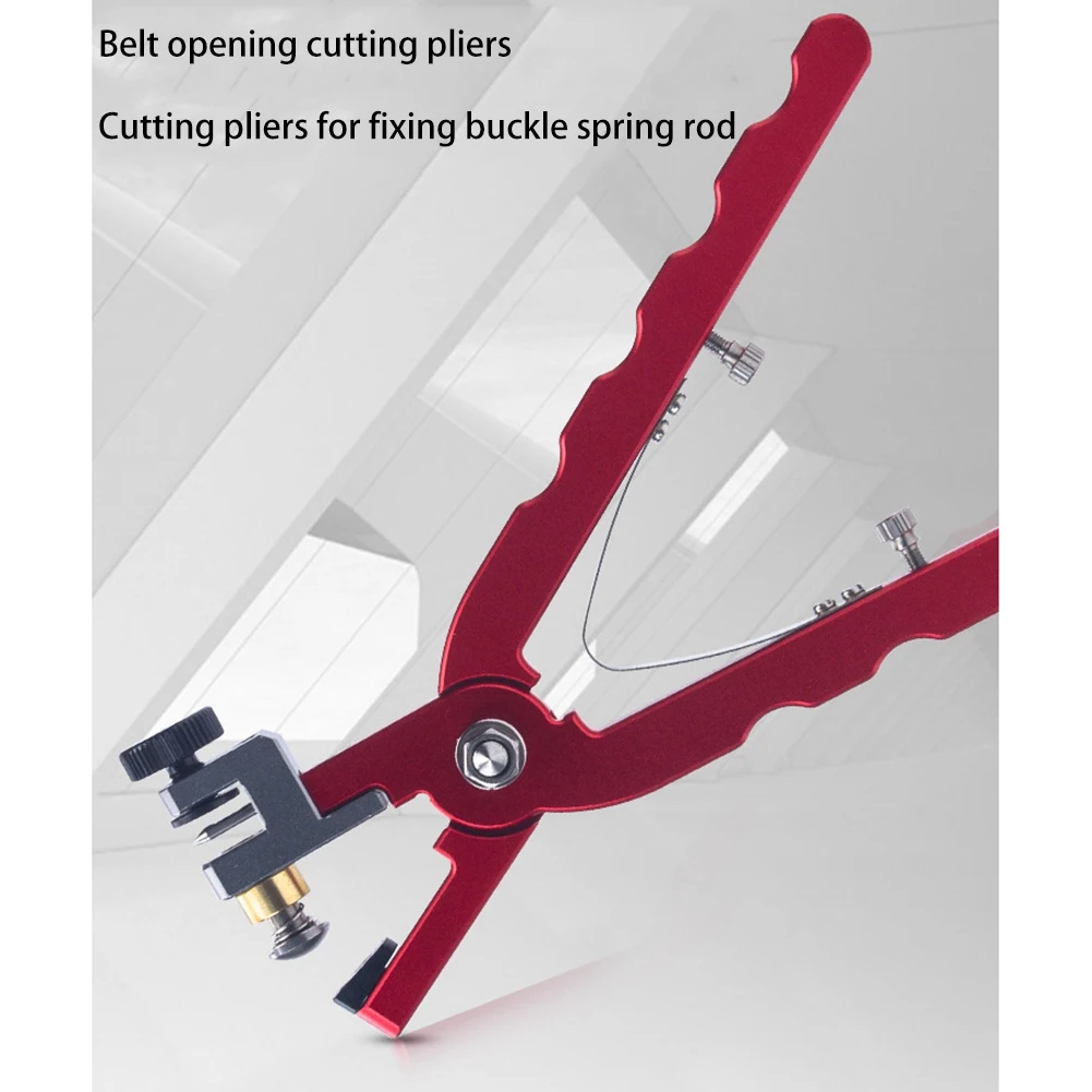 Y02ALeather Watch Bracelet Cutting Plier for Straps to Fix Catches Spring Bar Hand Tool Pliers Red Straight view 6
