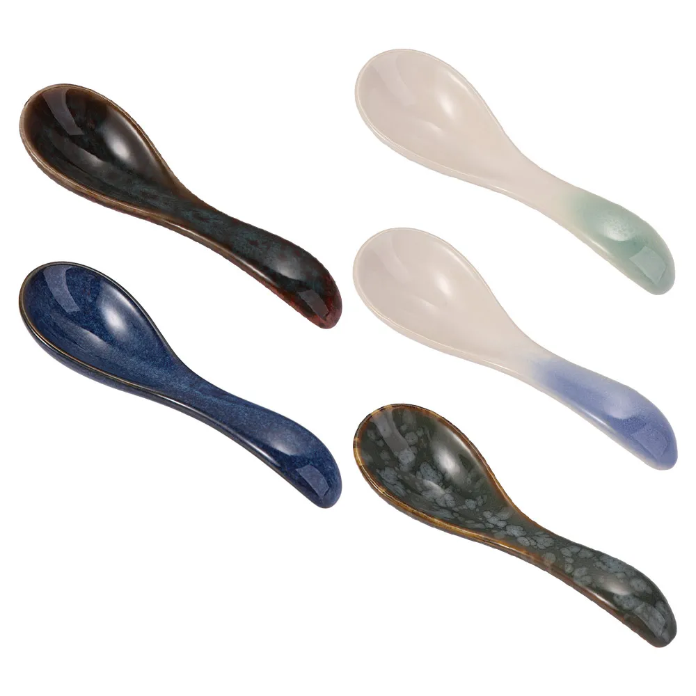 Baby Stirring Japanese Style Mixing Ceramic Eating Kitchen Utensil Tableware Soup Spoons Cutlery