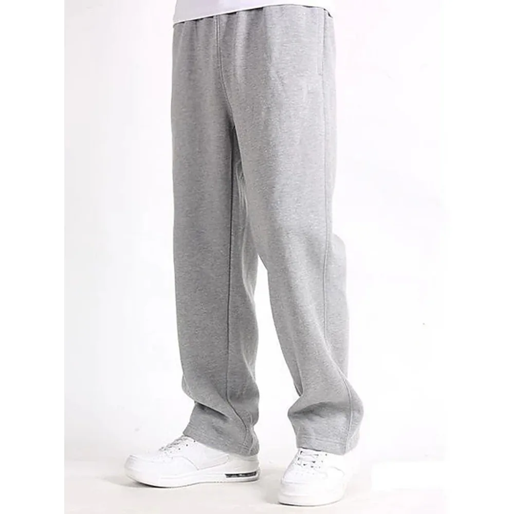 

Men's autumn and winter fleece casual sweatpants simple sports pants cross-border popular European and American trousers