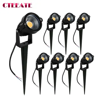 10 stks Tuindecoratie Licht LED IP65 Waterdichte Gazon Lamp 220V110V12V24V Warm wit Groen 5 W 10 W Landschap Spike Spots