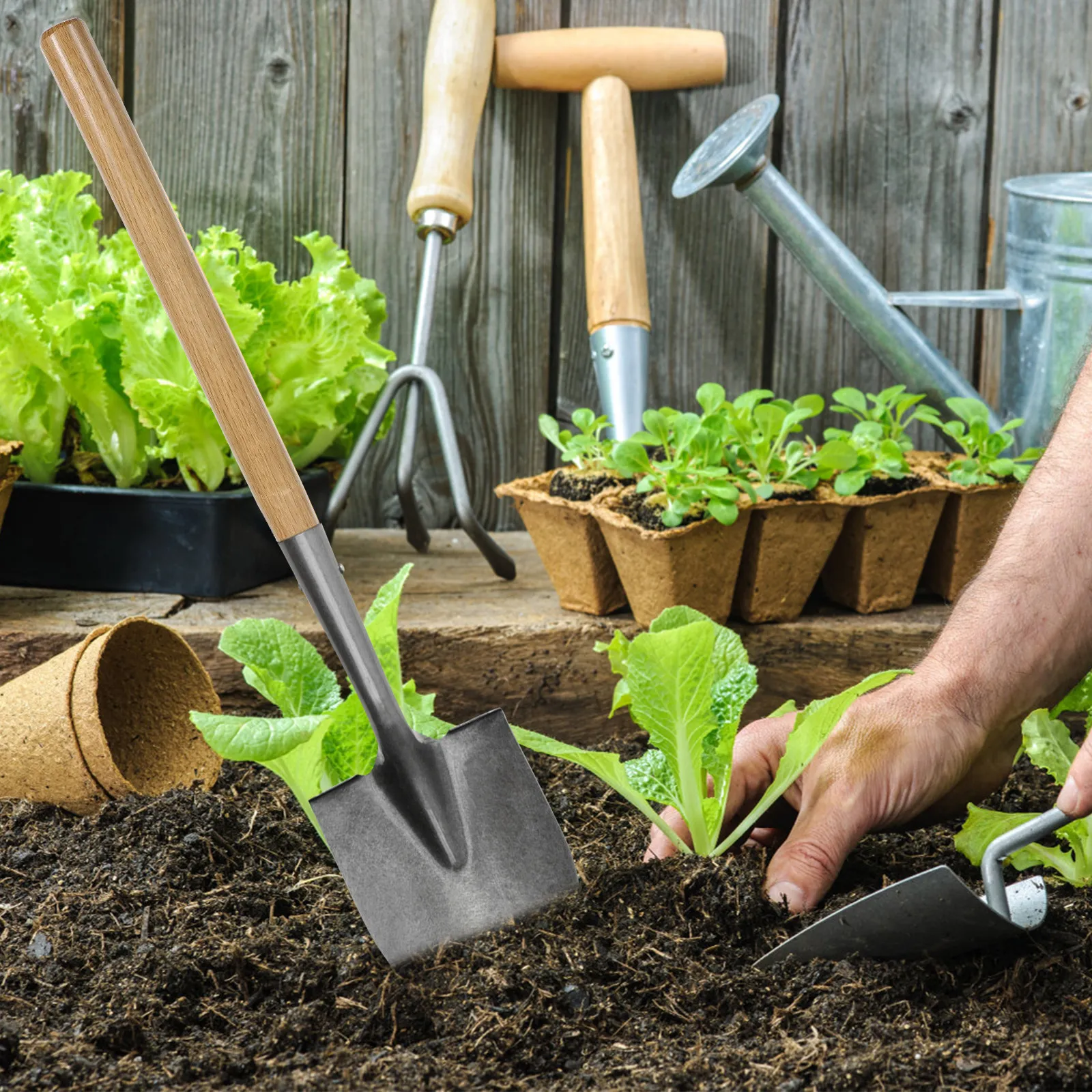 Thickened Solid Wood Shovel Handle Heavy Duty Wooden Replacement Agricultural Farm Tool Handle for Garden Use Wood Sticks