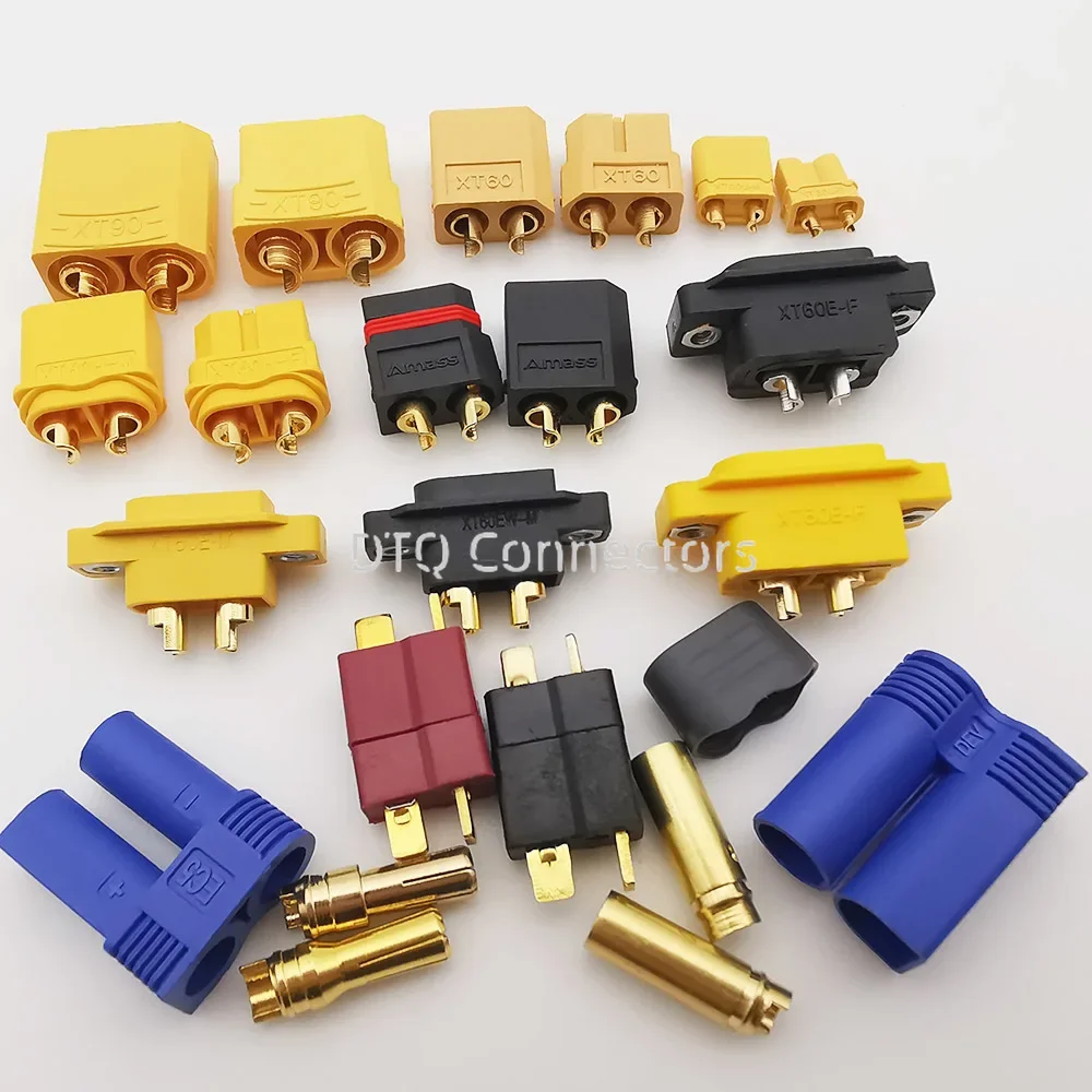 2Pcs XT30 XT60 XT90 XT60H XT60E XT60W EC5 T Plug Male Plug Female Jack Bullet Connector RC FPV Drone Lipo Battery Charger Parts