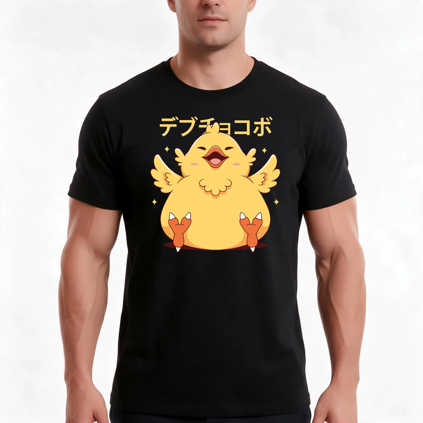 Fat Chocobo T-Shirt Summer Casual Cotton Tee Oversized Streetwear Tops Vintage Graphic Print Loose Fit Short Sleeve