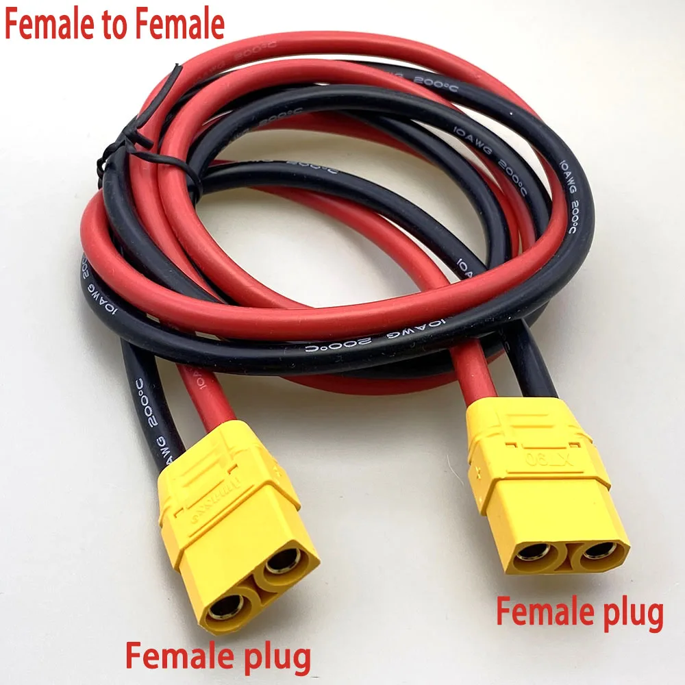 

6pcs XT90 plug connector wire model airplane interface male and female plug 10AWG high current extension adapter charging cable