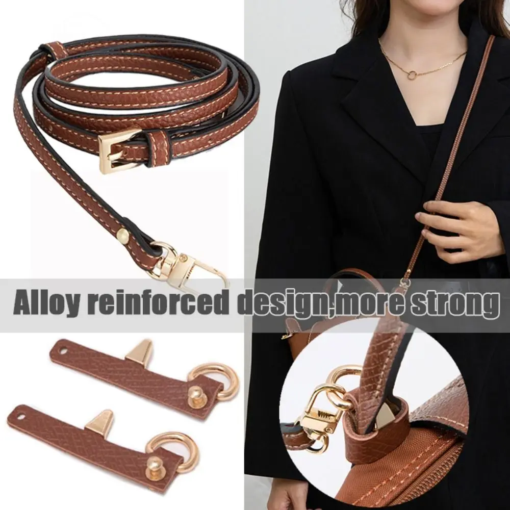 

Ремешок из натуральной кожи для Longchamp, преобразующая Пряжка из сплава и армирования, без перфорации, замена