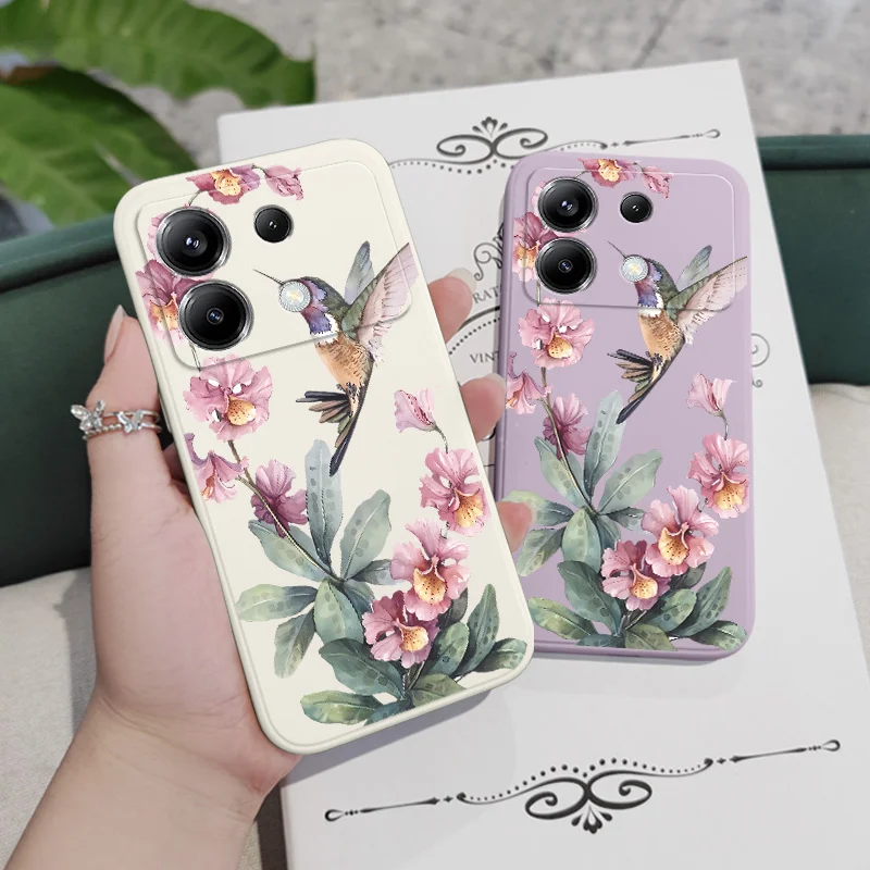 Pink Azaleas Phone Case For Xiaomi Poco X6 F6 M6 M5 M5S F5 X5 F4 X4 M4 F3 M3 X3 Pro 4G 5G GT Silicone Cover