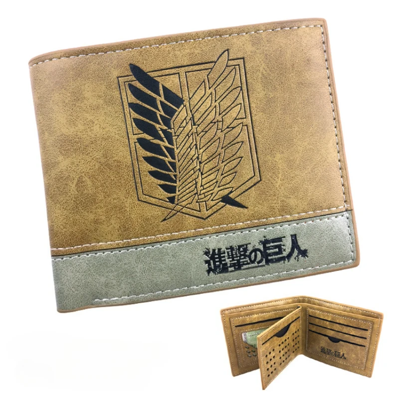 

Anime Attack on Titan Wallet Eren Jaeger Wings of Freedom Drop PU Leather Wallets Kawaii Coin Purse Fashion Card Holder Gift