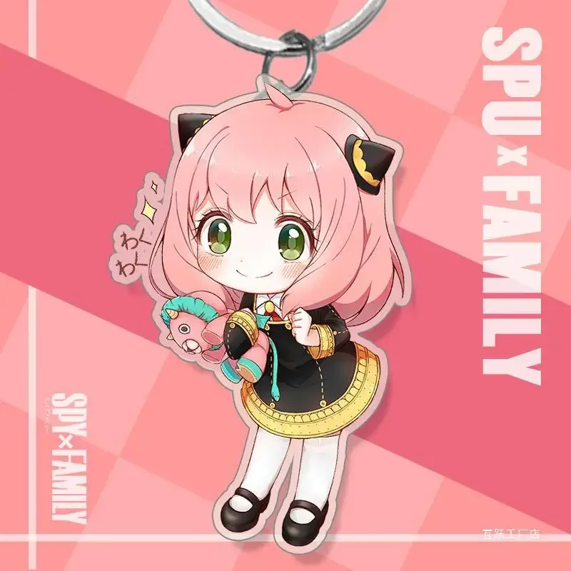 Anime Figure Anya Forger Yor Forger Bond Forger Sylvia Sherwood Key Ring Acrylic Key Chain Kawaii Model Plate Backpack Pendant