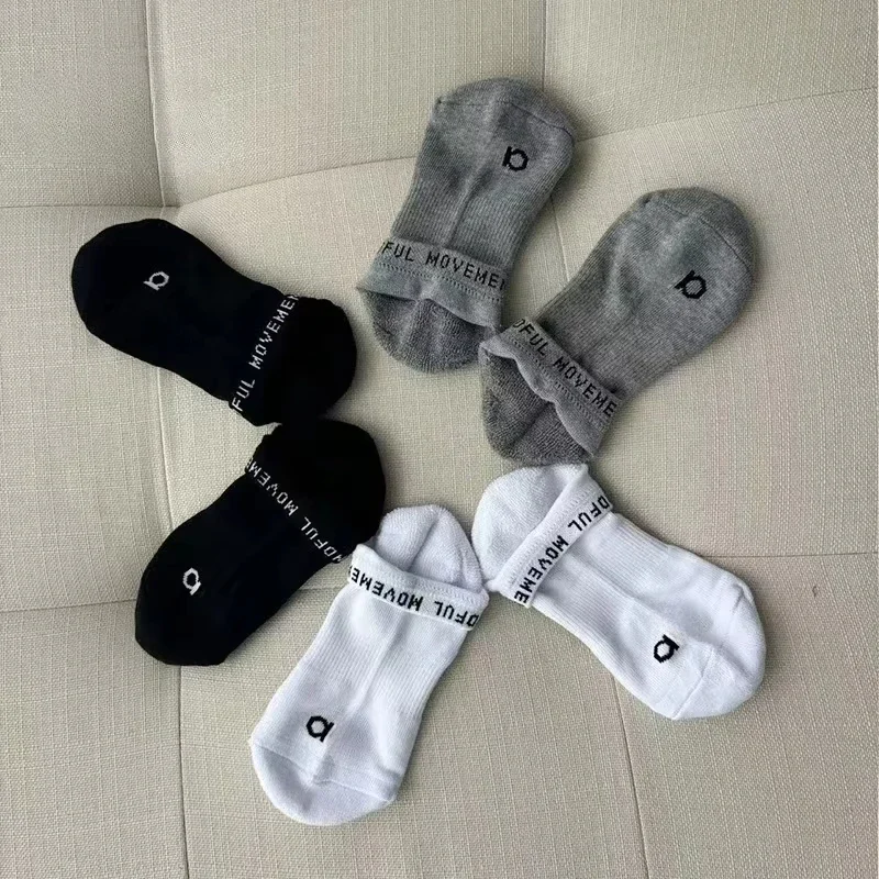 

3 Pairs AL Yoga Cotton Short Socks Unisex Casual Running Four Seasons Wearable Accessories Unisex Fitness and Sports Yoga Socks