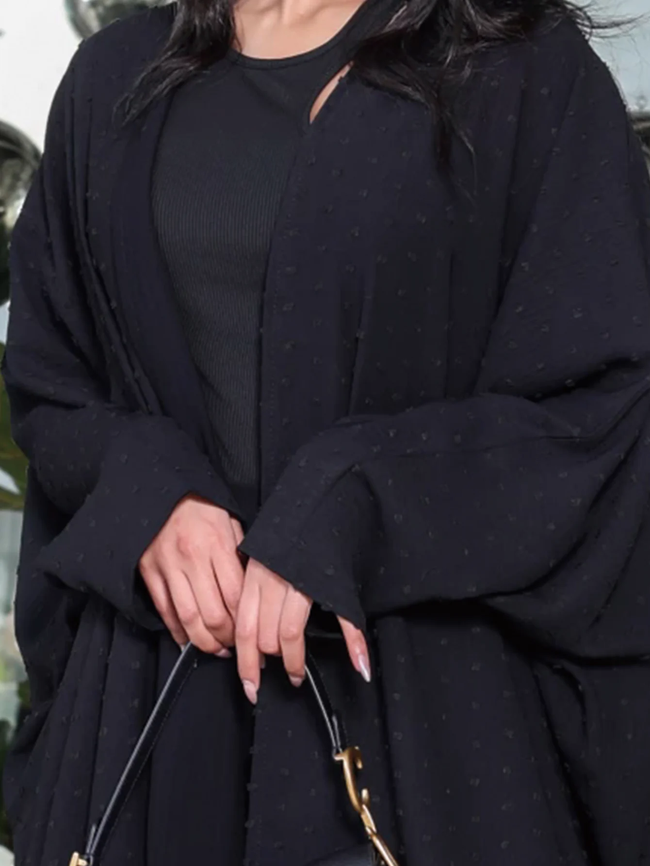 Nowy kaftan Eid czarny otwarty kardigan kimono Abaya dubaj islam muzułmański Kaftan sukienka palestyna abaje kobiety islamska zwykła odzież
