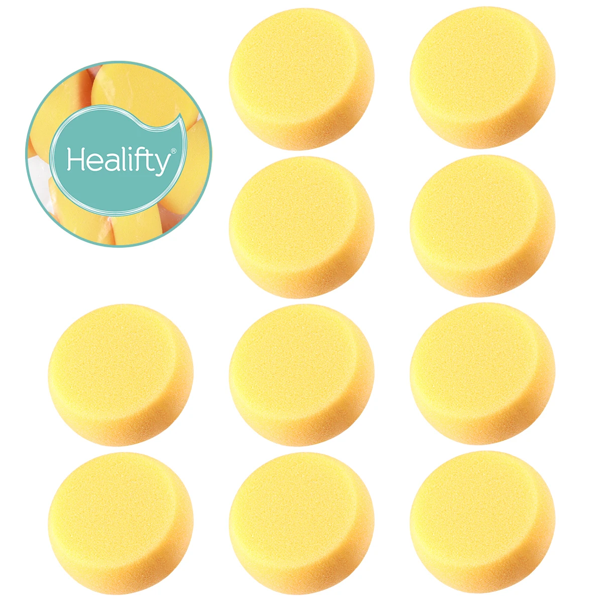 

12pcs Yellow Sponge Round Soft Absorbent Non Deform Easy Clean Watercolor Painting Ceramics Crafts Pottery House Face Mini