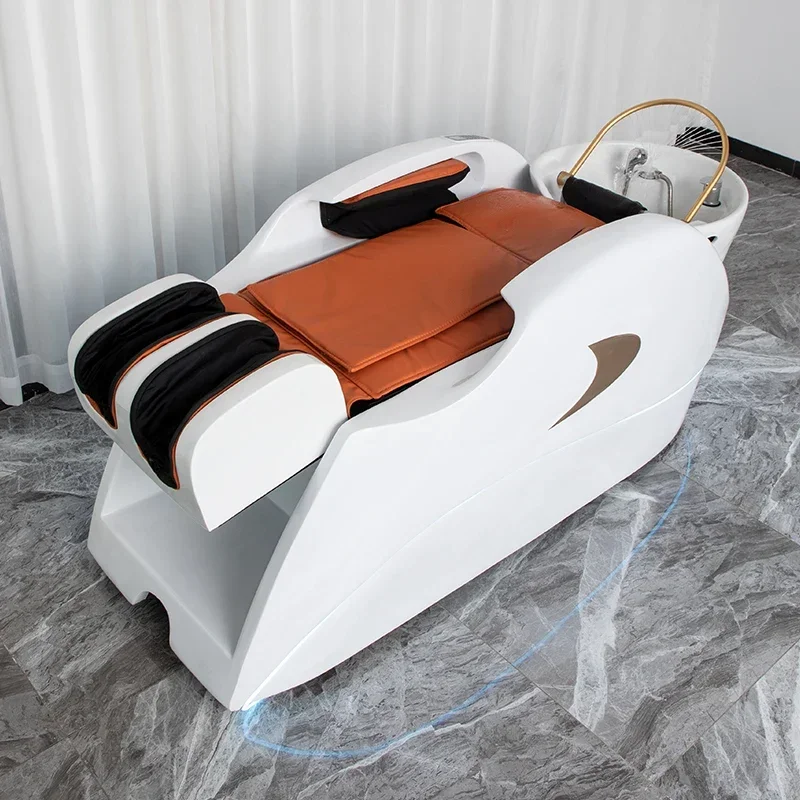

Hair Smart Electric Massage Shampoo Bed Automatic Ceramic Silicone Headrest Flushing Bed