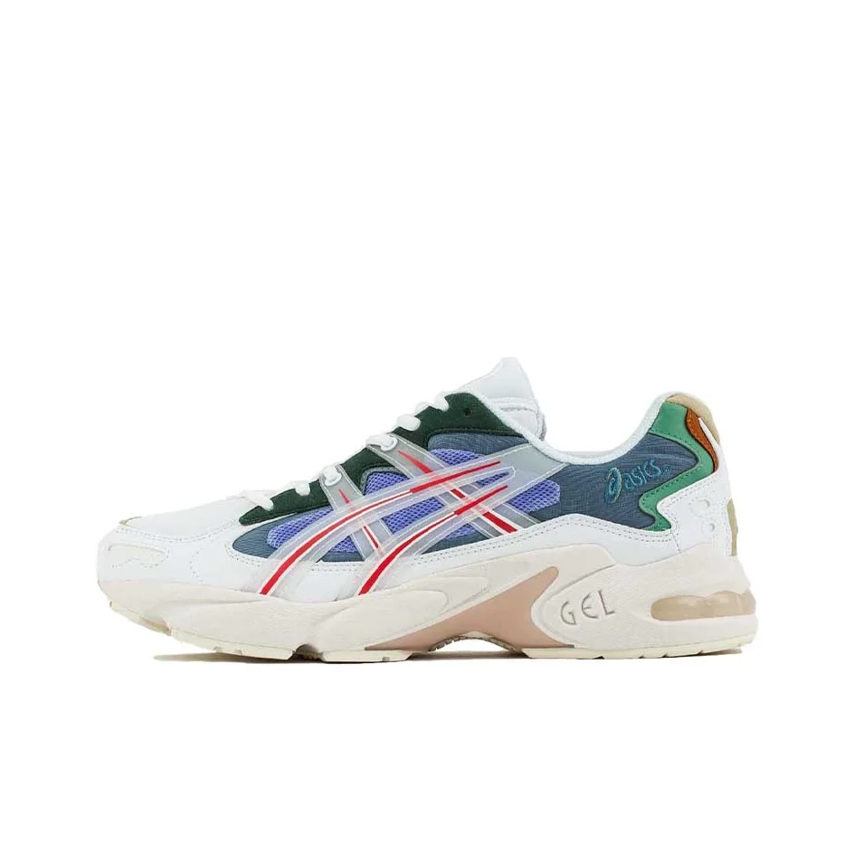 ASICS Gel Kayano 5 Running Shoes Unisex Low Top White/Blue/Green 1021A180-101