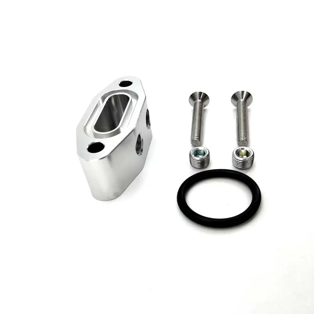 1 Set Aluminum Alloy Oil Feed Line Adapter Plate 1/8