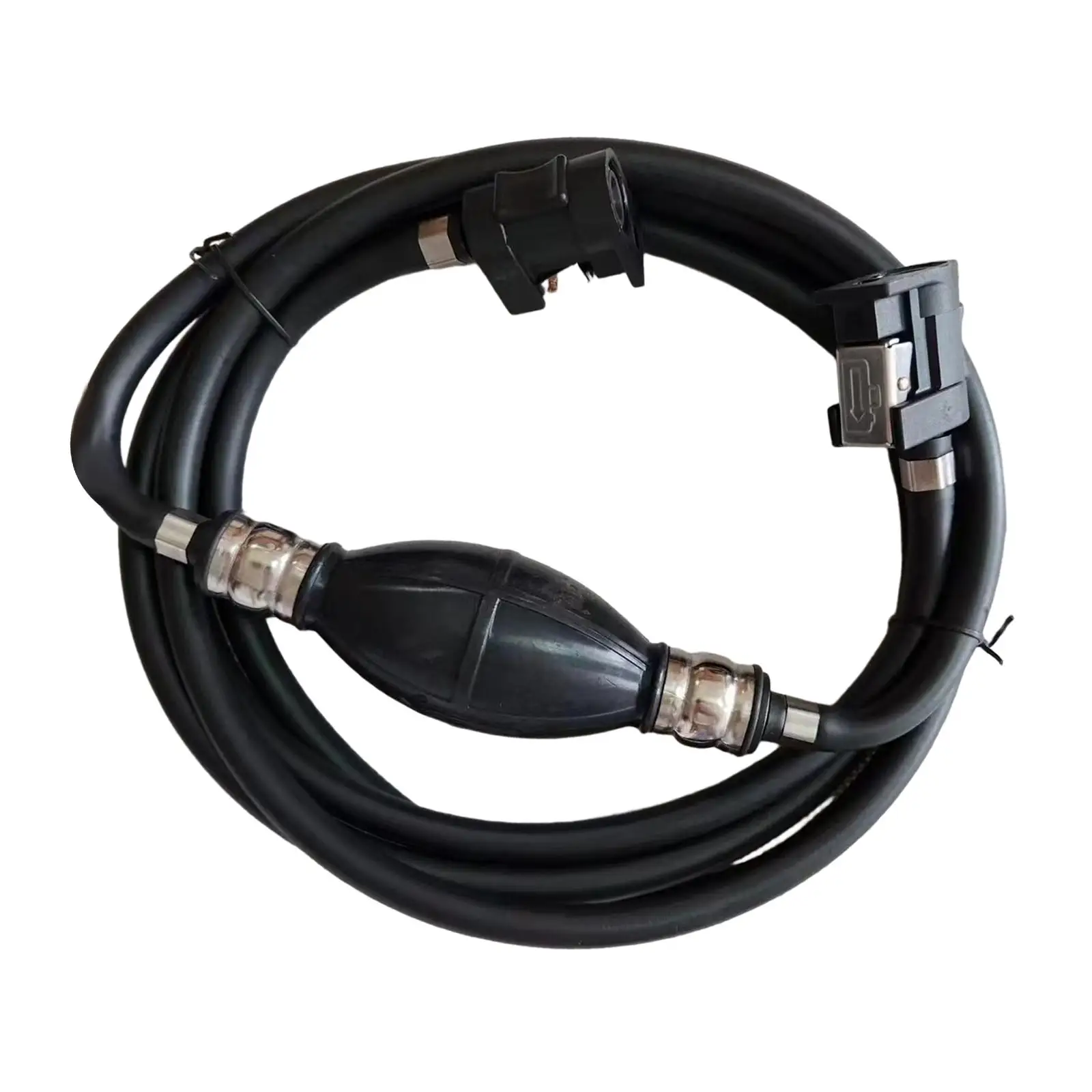 Fuel Gas Line Hose 3Meter Long Rubber Steel Hose Clamps with Primer Bulb Replace Parts for Yamaha Outboard Boat Motor