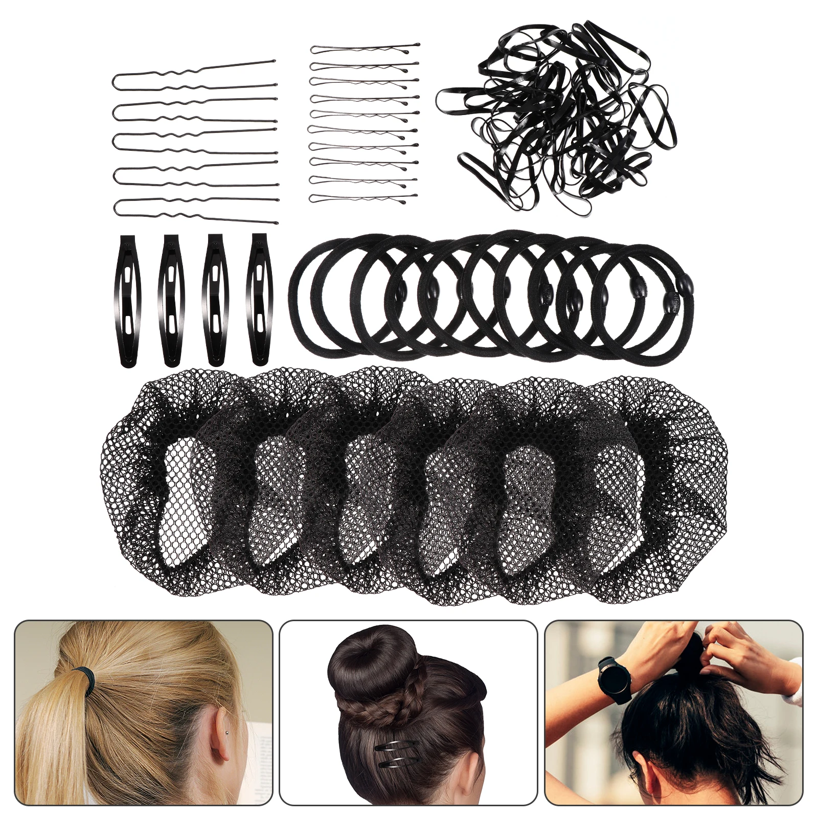 

1 set Hair Net Set Elastic Breathable Invisible Hairnets for Bun Styler Accessories Fine Mesh Small Holes Hair