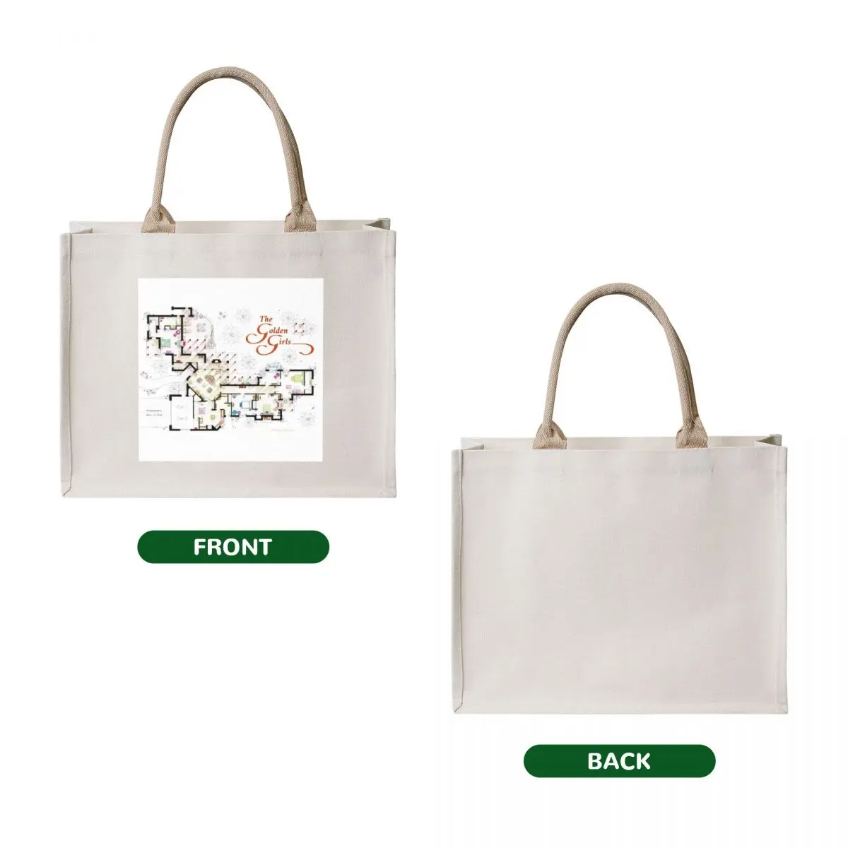 Floorplan from THE GOLDEN GIRLS Tote Bag cloth bag woman personalized tote Shopper handbag
