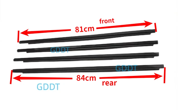 4 Piece Black Outside Window Glass Rubber for Subaru Forester 2004-2007 Weatherstrip for Ranger Glass Outer Laminate 61280SA010