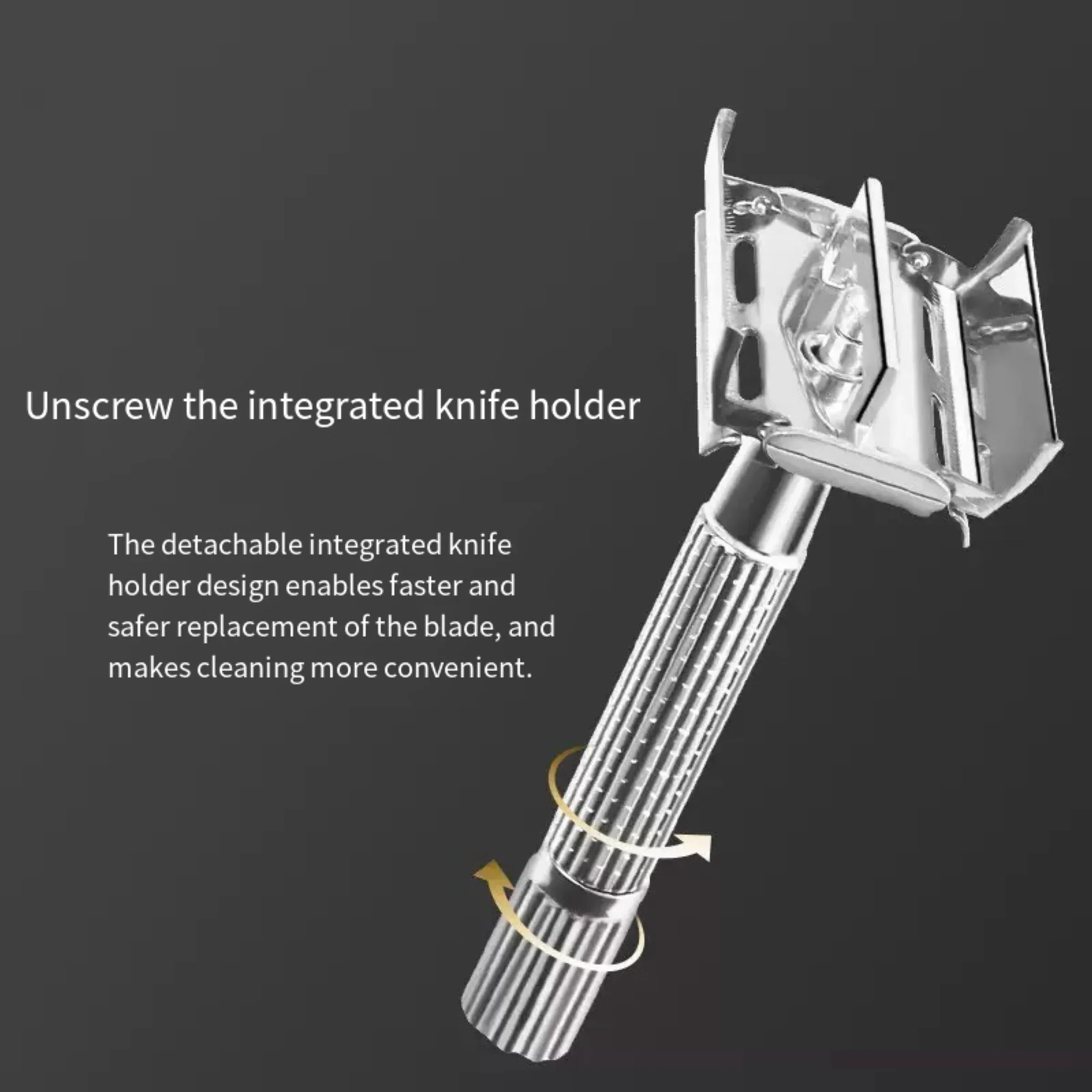 Razor Stainless Steel Double-blade Razor Razor Razor Old Fashioned Razor Manual Shaving for Men Only 1knife Holder/With Blades