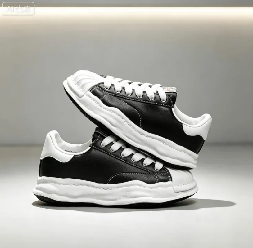 Men Women Shell Toe Dissolved Skate Shoes Canvas Thick Sole Height Increasing Trendy White Casual Daily Walking Sneakers